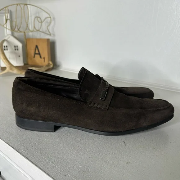 Tod’s Men’s Brown Classic Suede Loafers Size 10 – Made in Italy - Quiet Luxury - Picture 6 of 9